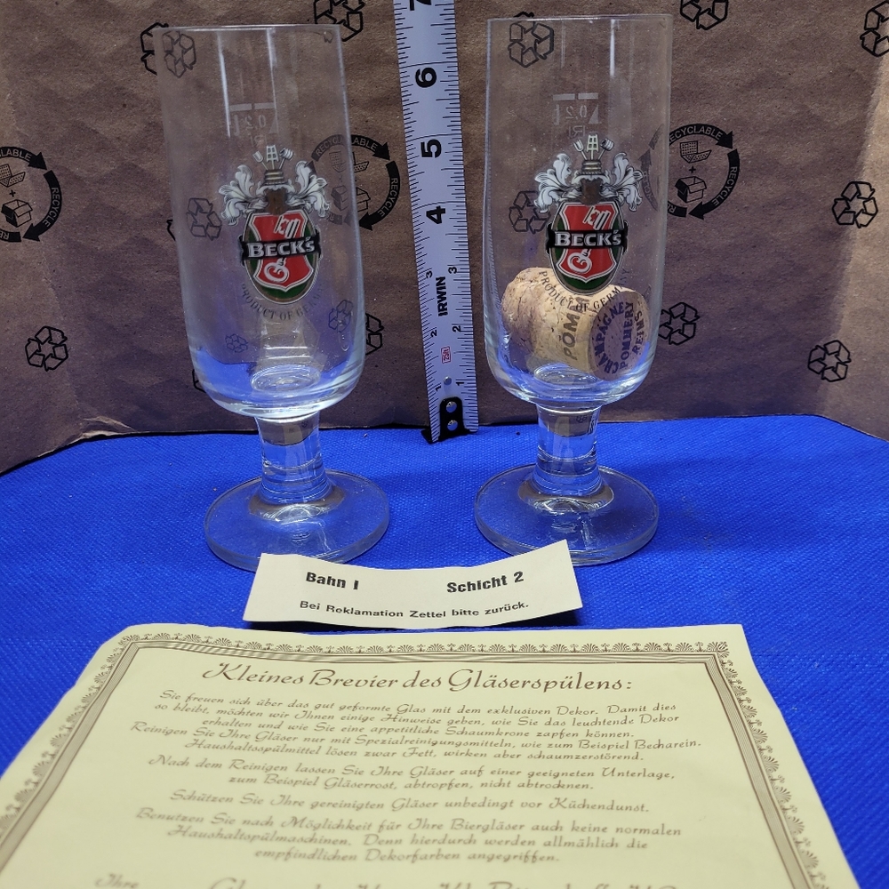 Vintage German beer glasses. Set of 6.